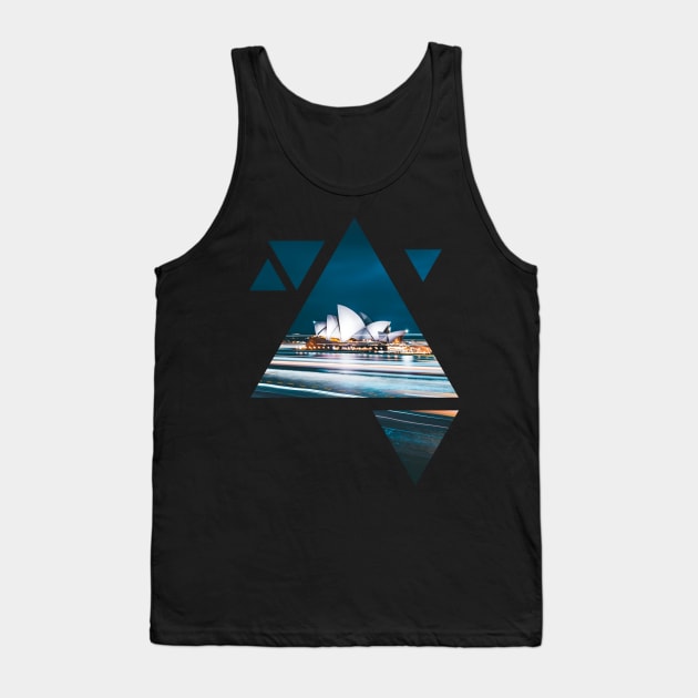 Sydney · geometric art black Tank Top by Uwaki